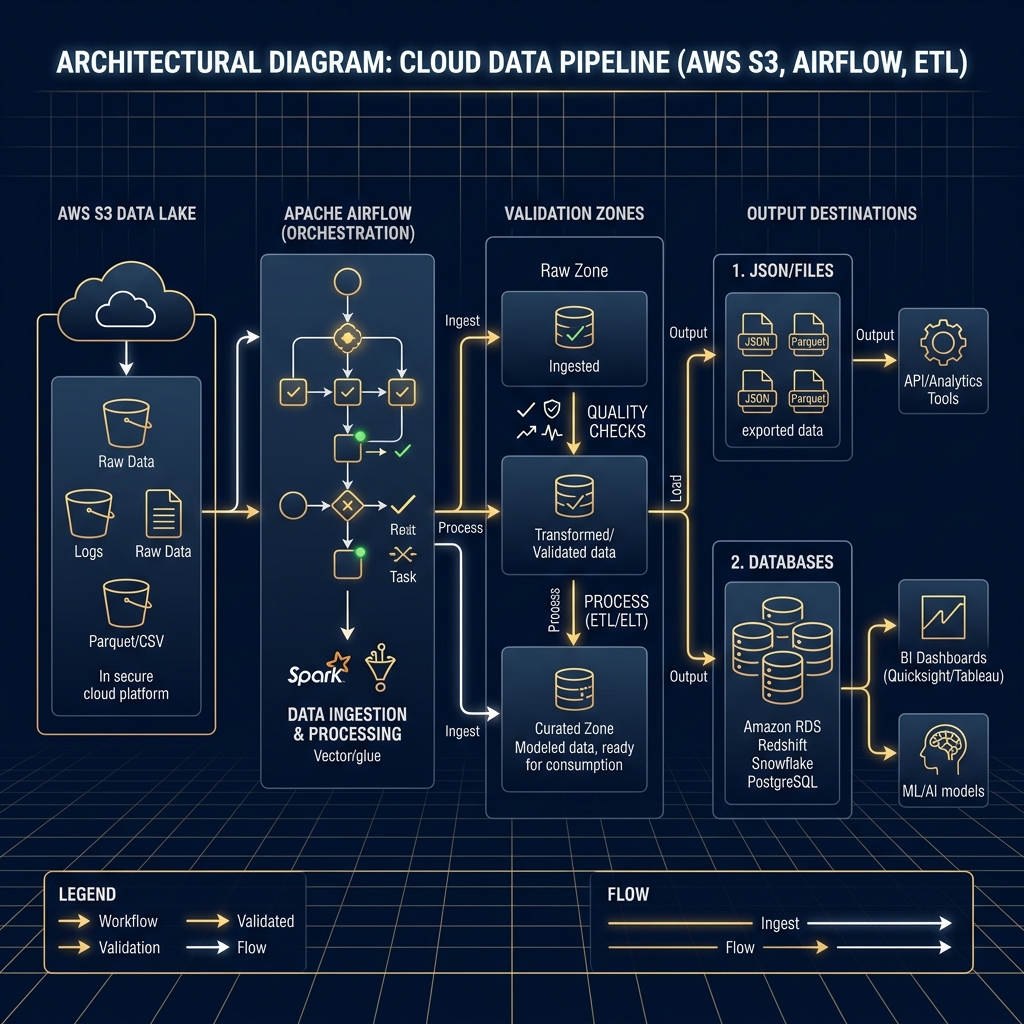 AWS S3 Data Lake and Apache Airflow orchestrations validation zone routing logic.